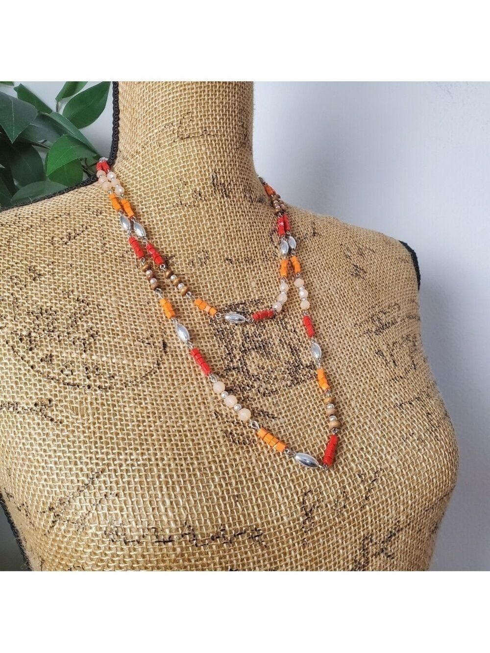 Boho Multicolor Beaded Layering Long Necklace